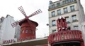 Famous Iconic Moulin Rouge Building Neon Sign Cabaret Show Paris Entertainment HD Footage