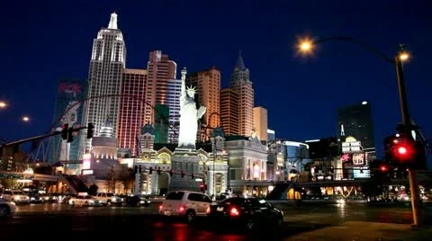 Famous intersection in Las Vegas Stock Footage 10901418