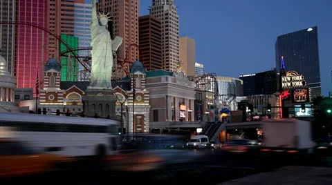 Famous intersection in Las Vegas Stock Footage 10901469