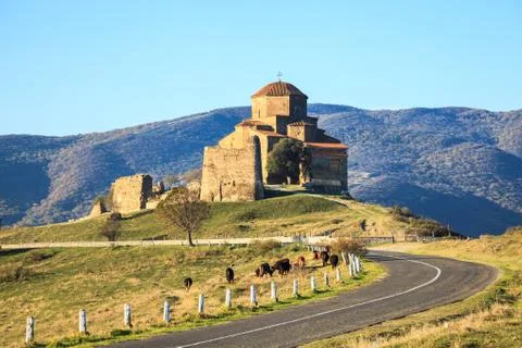 Famous jvari monastery Stock Photos