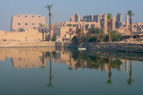 Famous Karnak temple complex of Amon Ra in Luxor Stock Photos