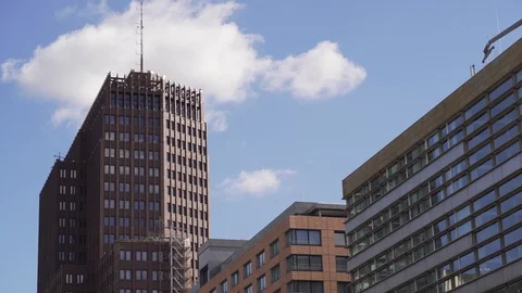 Famous Kollhoff Tower with brick facade at Potsdamer Platz in Berlin Stock-Footage 95792586
