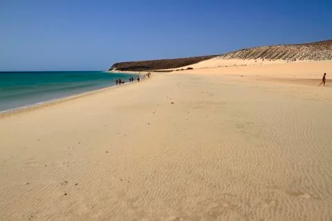 The famous lagoon in Risco El Paso at Playas de Sotavento, Fuerteventura Stock Photos