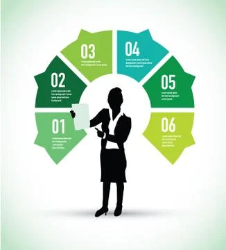 Famous landmarks on a pie chart set Stock Illustration