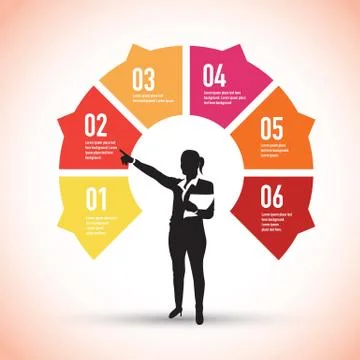 Famous landmarks on a pie chart set Stock Illustration