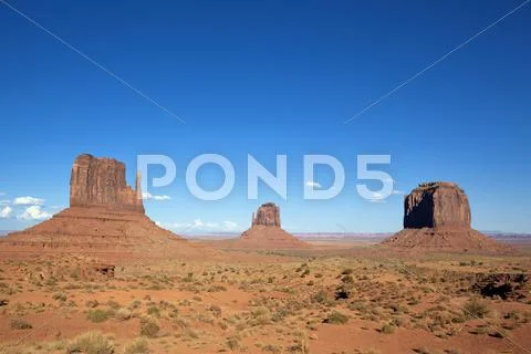 Famous landscape of monument valley Stock Photos