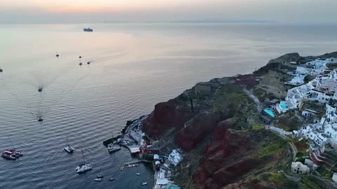  The famous of landscape view point as Sunset sky scene at Oia town on Santorini Stock Footage 232298991