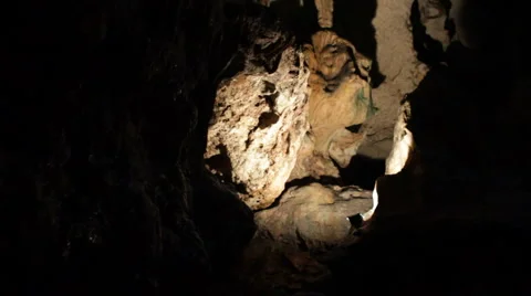 The famous Madonna statue inside the Hato Caves Stock Footage 997528