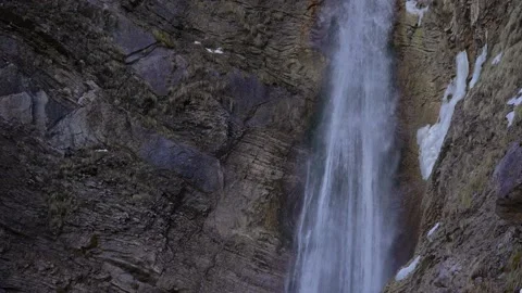 The famous Martuljek waterfall up close Stock Footage 237182945