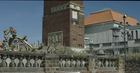 The famous Mathildenhoehe, Darmstadt, Germany Stock Footage 74902941