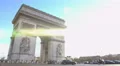 Famous monument in center of Paris, intensive traffic near Arc de Triomphe 4k or 4k+ Resolution