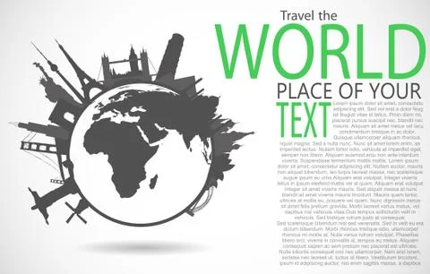 Famous monuments around world Stock Illustration