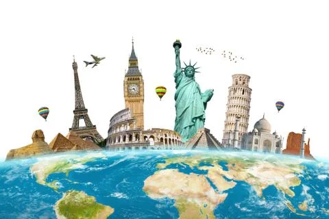 Famous monuments of the world Stock Illustration