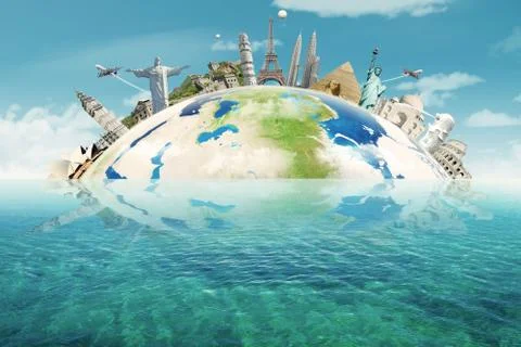 Famous monuments of the world Stock Illustration