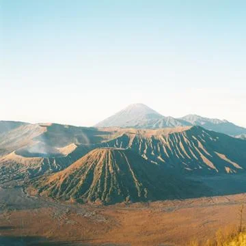 Famous Mount Bromo in East Java, Indonesia during the daytime Stock-Fotos
