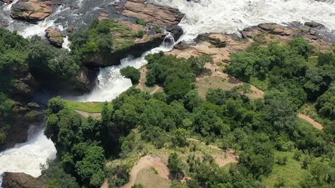 Famous Murchison Falls at Nile River, Uganda Stock Footage