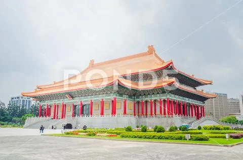 Famous National Theater Hall of Taiwan at National Taiwan Democracy Square Stock Photos