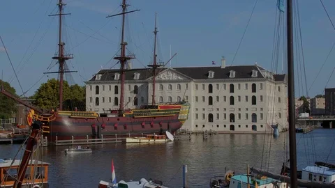 Famous Navy Museum in Amsterdam Stock Footage
