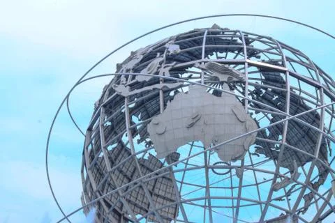 Famous New York City Landmark, Globe Sculpture Stock Photos