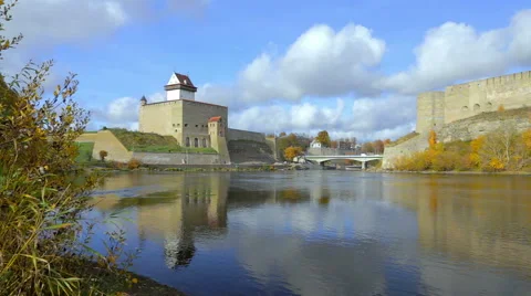Famous old Narva castle. Stock Footage 49415871