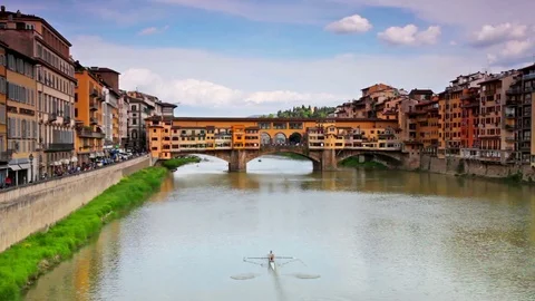 Famous Ponte Vecchio bridge in Florence Stock Footage 82653174