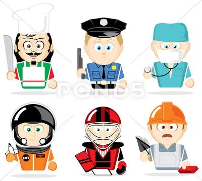 Famous professions Stock Illustration