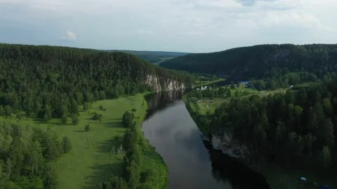Famous river Agidel in Bashkortostan Vídeo Stock 237442796