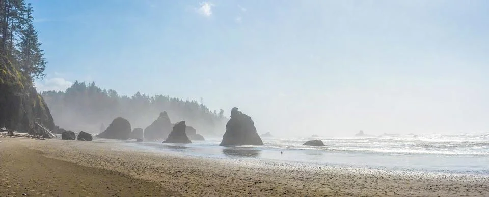 Famous Ruby Beach on the Pacific coast, Olympic National Park Stock Photos