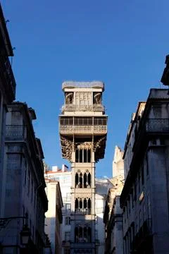 The famous santa justa elevator Stock Photos