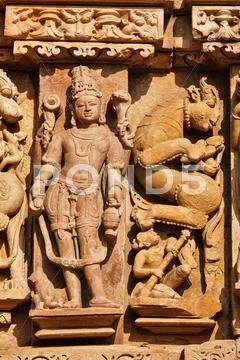 Famous sculptures of Khajuraho temples, India Stock Photos