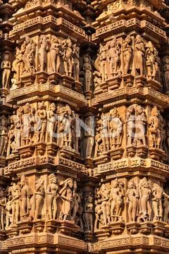 Famous sculptures of Khajuraho temples, India Stock Photos