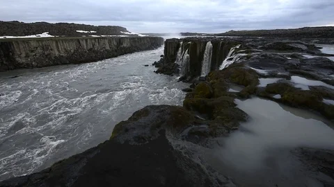 Famous Selfoss waterfall, 動画素材 82273045
