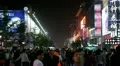 Famous Shopping Silver Street in Beijing, China, Neon Lights by night, Shoppers HD Footage