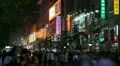 Famous Shopping Silver Street in Beijing, China, Neon Lights by night time lapse HD Footage