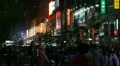 Famous Shopping Silver Street in Beijing, China, Neon Lights by night, Shoppers HD Footage