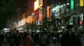 Famous Shopping Silver Street in Beijing, China, Neon Lights by night, Shoppers HD Footage