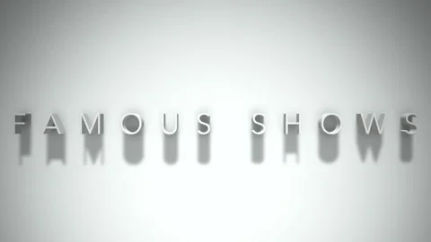 Famous shows  3D title animation white text on a white background Stock Footage 299635545