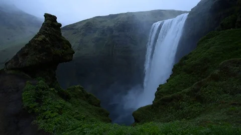 Famous Skogafoss waterfall Stock Footage 82322083