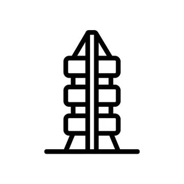 The famous skyscraper icon vector outline illustration Stock Illustration