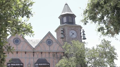 Famous Solvang Clock Tower Medium Shot Stock Footage 77013612