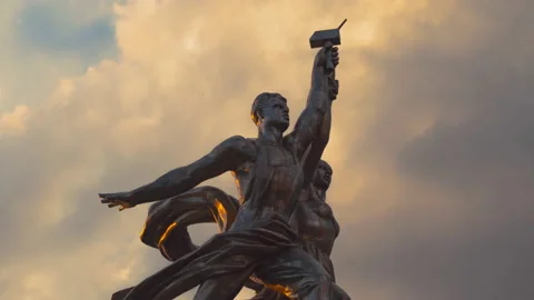 Famous soviet monument Worker and Collective Farm Woman, Moscow, Russia Stock Footage 221471566