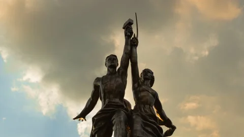 Famous soviet monument Worker and Collective Farm Woman, Moscow Stock Footage 225303072