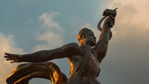 Famous soviet monument Worker and Collective Farm Woman, it was created in .. Stock Footage 225303310