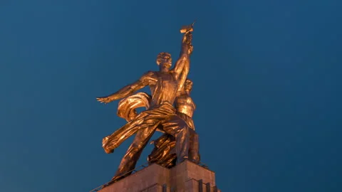 Famous soviet monument Worker and Collective Farm Woman, it was created in .. Stock Footage 225303514
