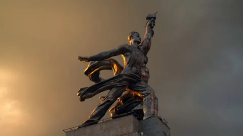 Famous soviet monument Worker and Collective Farm Woman, it was created in .. Stock Footage 225304720