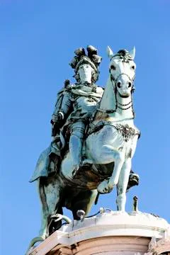 Famous statue on commerce square Stock Photos