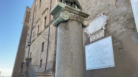 Famous statue of Romulus and Remus with the Capitoline Wolf in Rome, Italy Stock Footage 151578236