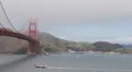 Famous Structure Golden Gate Bridge, San Francisco Bay, Boat Ship Cars Traffic HD Footage