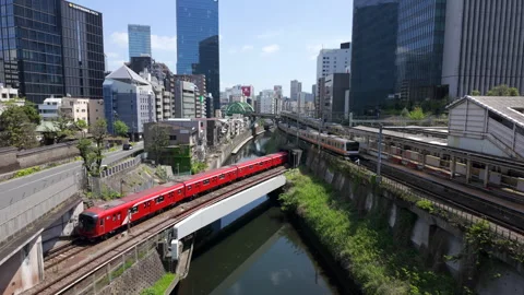 Famous Subway and Railroad Intersection Near Akihabara in Central Tokyo, Japan Stock Footage 340883506
