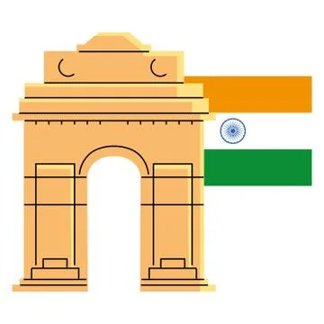 Famous temples and monuments of india Ilustración de archivo
